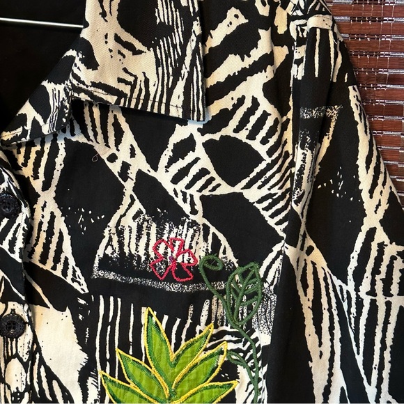 Vintage 90's UNITS embroidered jacket LARGE floral - Picture 5 of 10